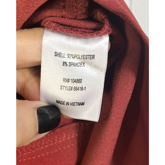 Forever 21 Short Romper Jumpsuit Size Small Front Zipper Skort Rust Red New - Picture 10 of 11